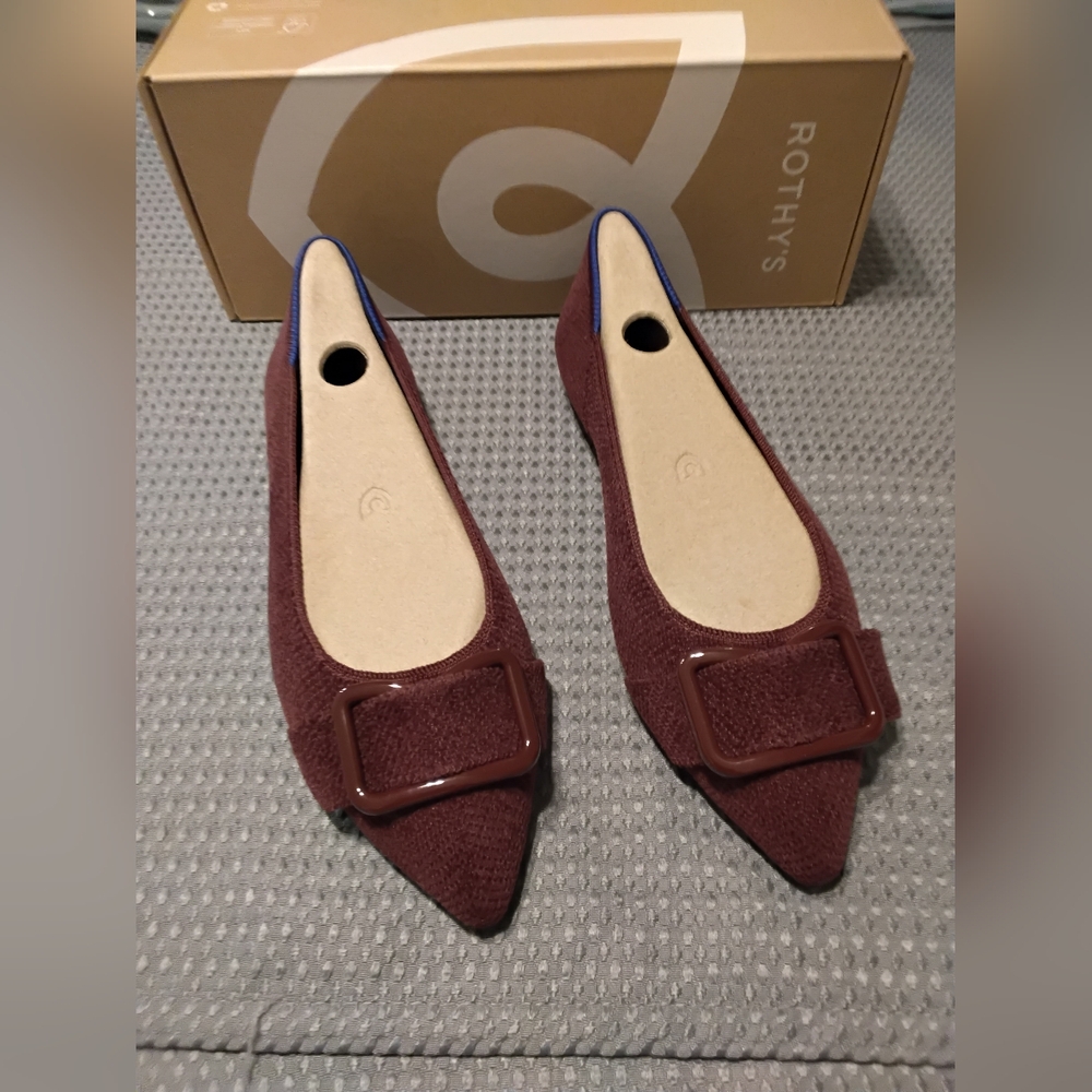 Rothy's Burgundy Women's Flats "ReVelvet Syrah" - Picture 1 of 6